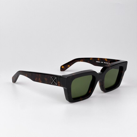 Off-White VIRGIL Sunglasses – Havana Frame Green Lenses | Model OERI126 6055 - Picture 8 of 11